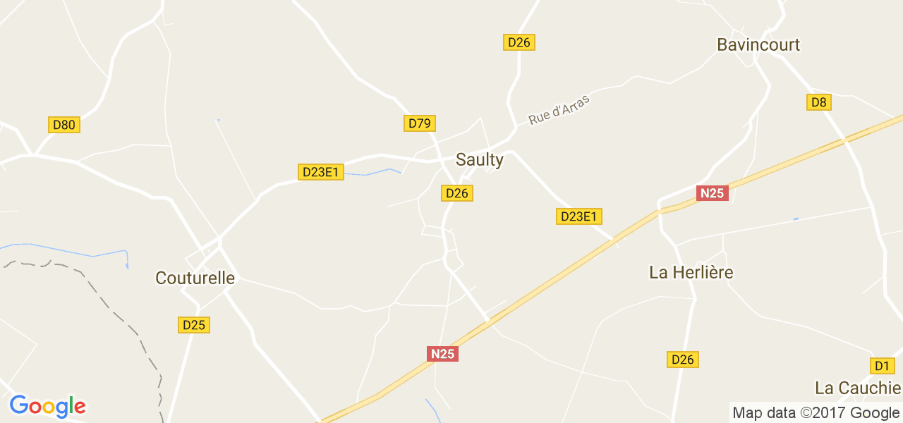 map de la ville de Saulty