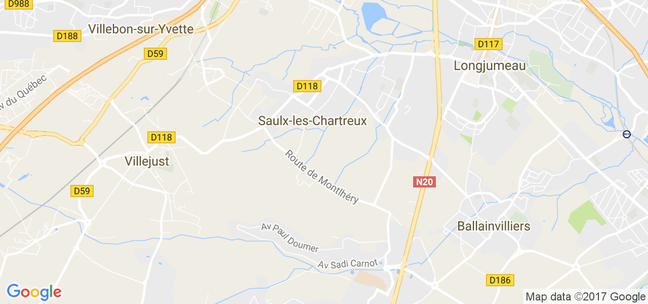 map de la ville de Saulx-les-Chartreux