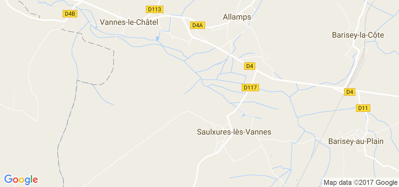 map de la ville de Saulxures-lès-Vannes