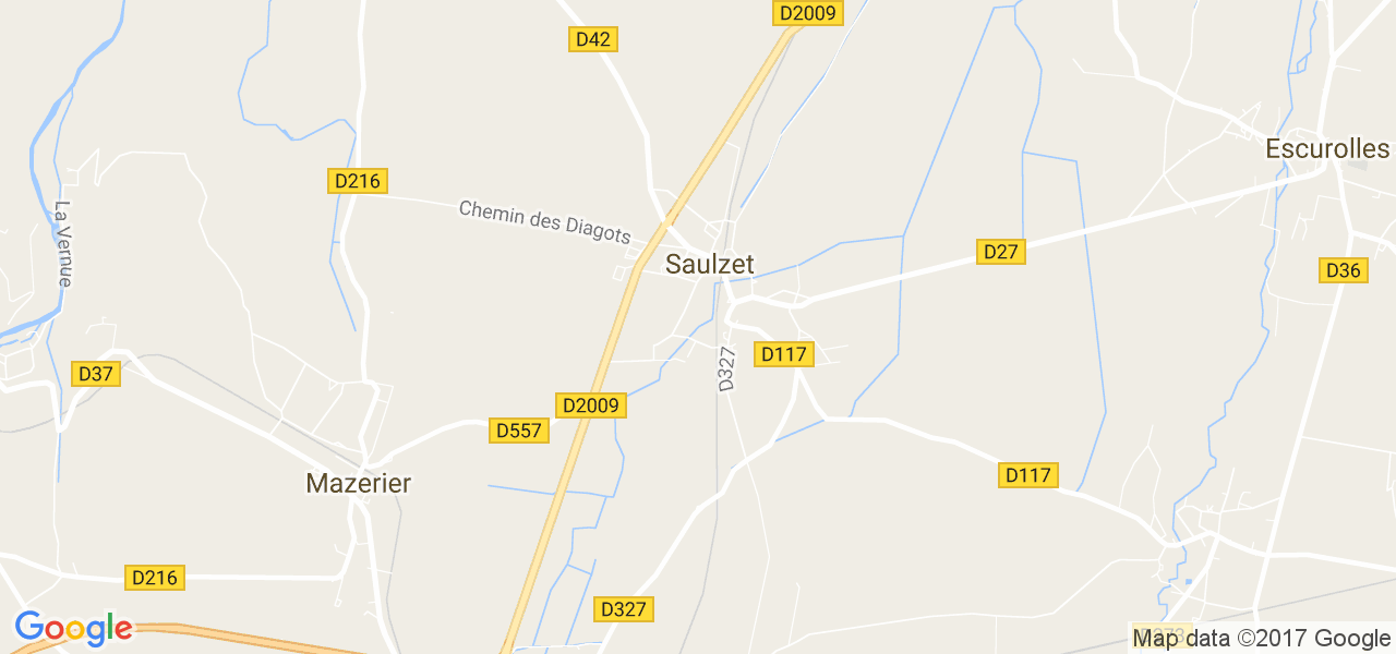 map de la ville de Saulzet