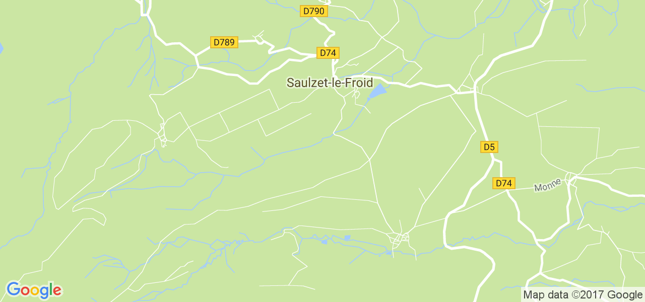 map de la ville de Saulzet-le-Froid