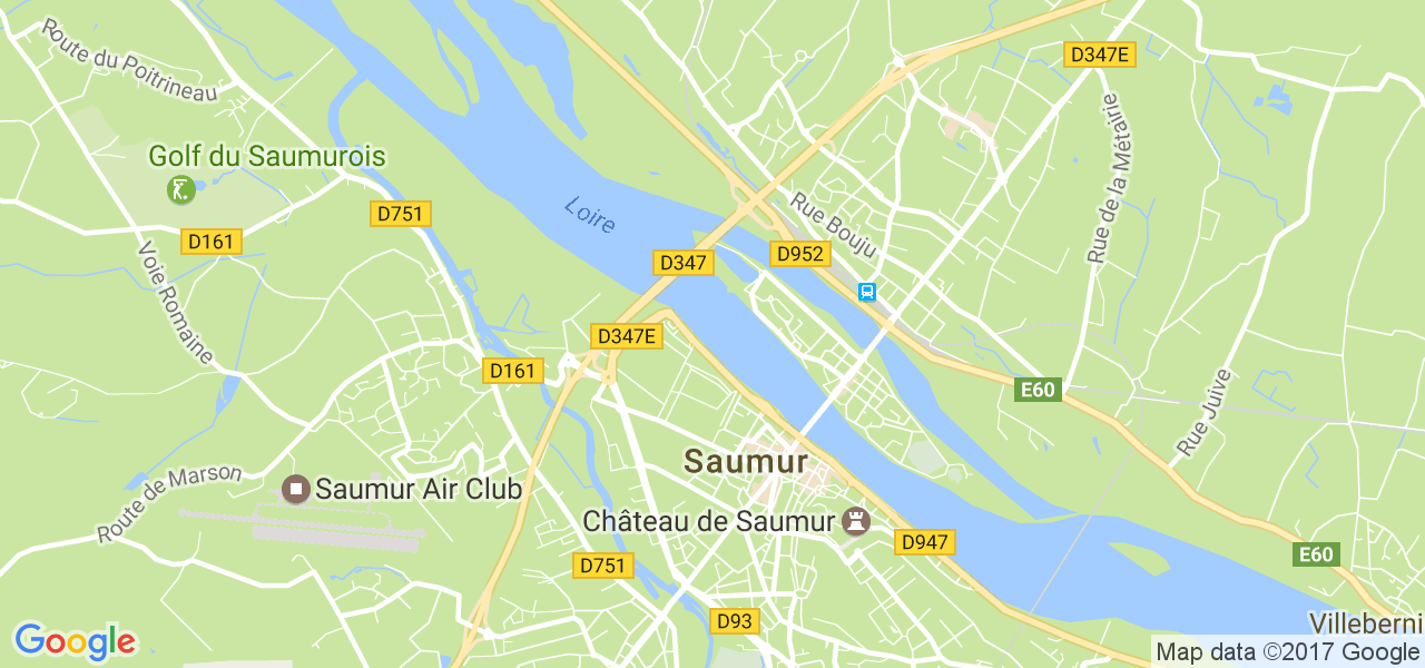 map de la ville de Saumur