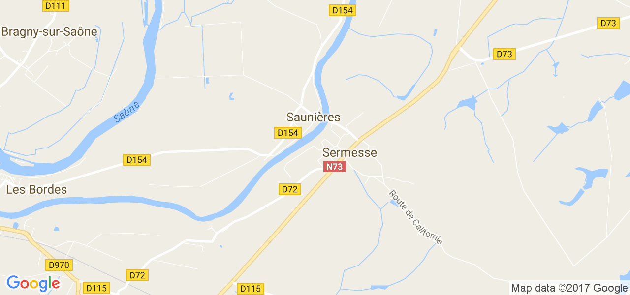 map de la ville de Saunières