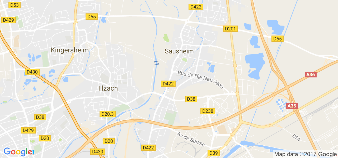 map de la ville de Sausheim