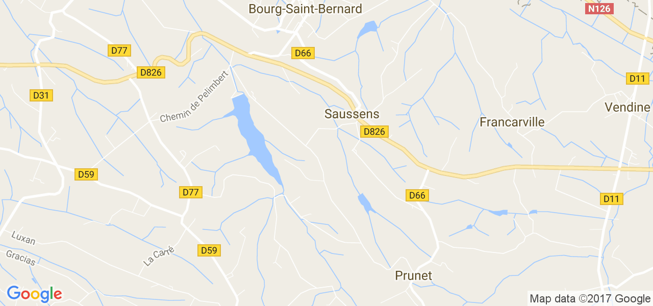 map de la ville de Saussens