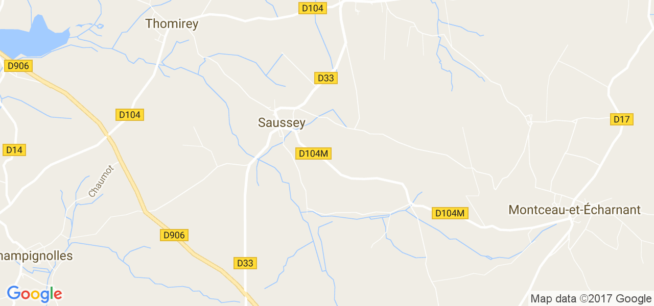 map de la ville de Saussey