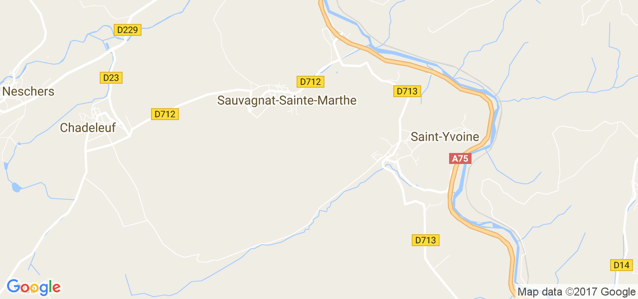 map de la ville de Sauvagnat-Sainte-Marthe