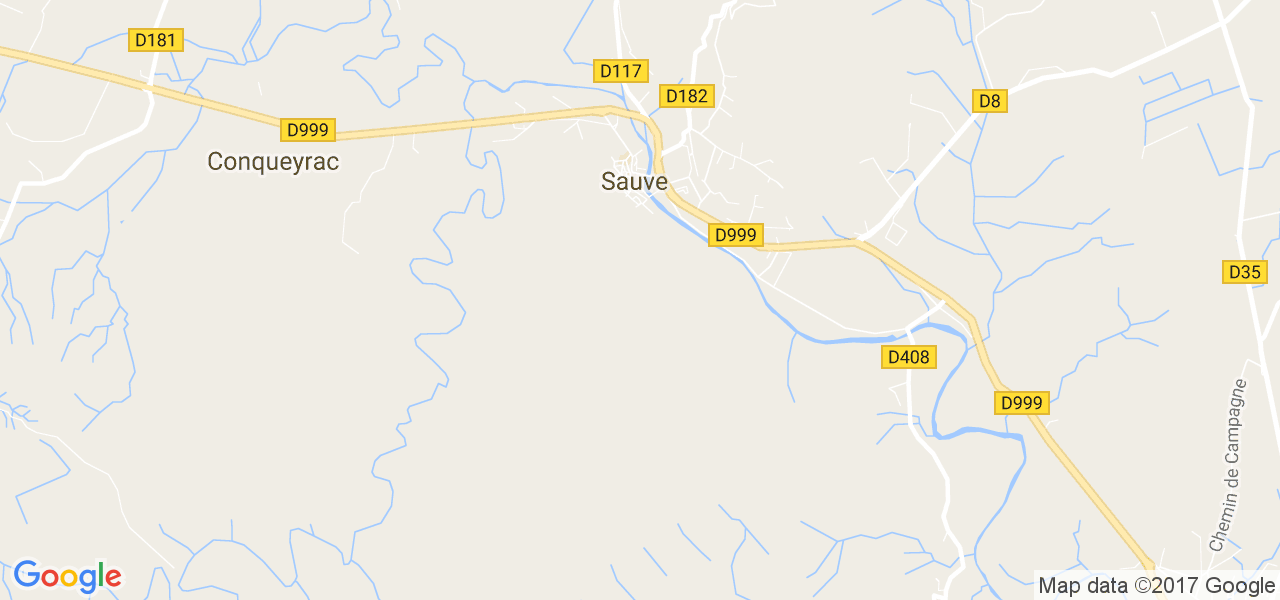 map de la ville de Sauve