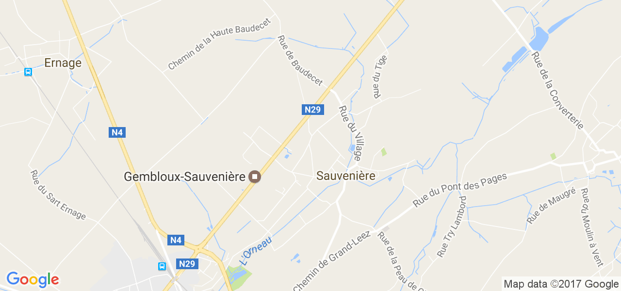 map de la ville de Sauvenière