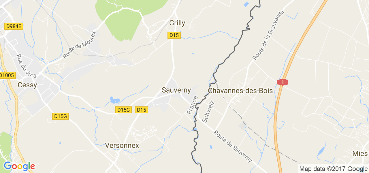 map de la ville de Sauverny