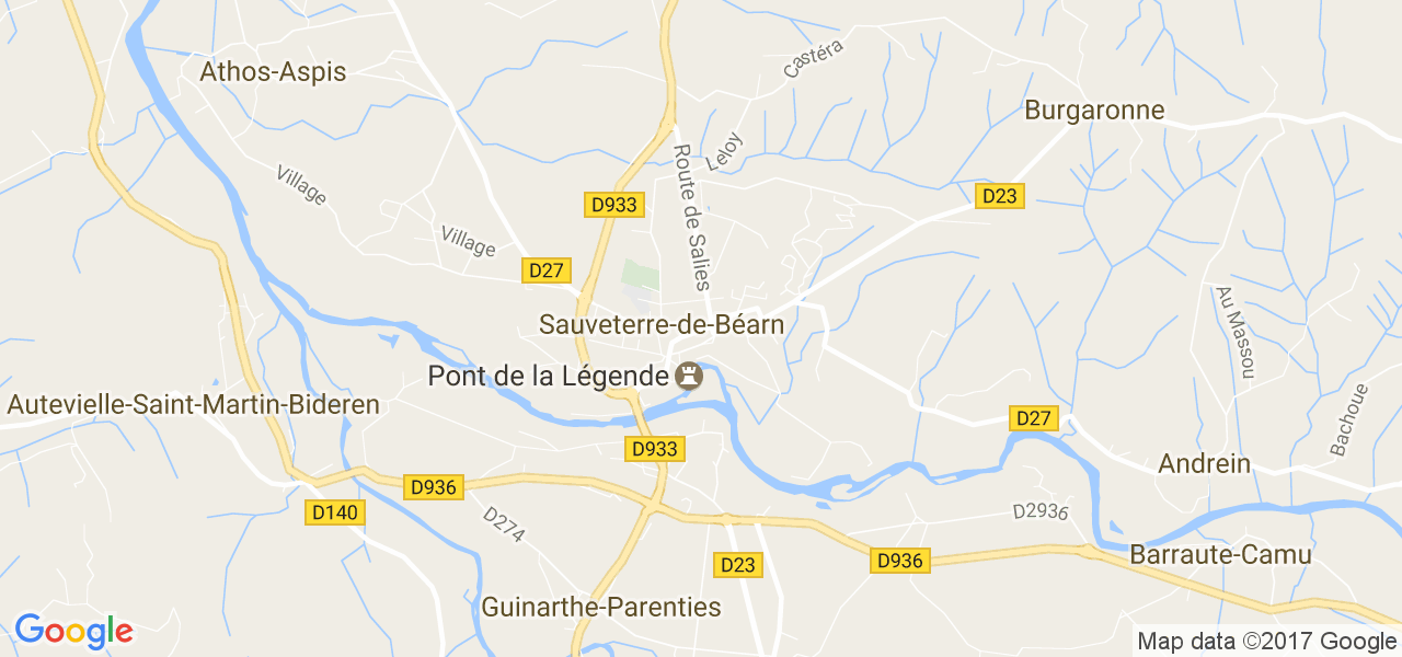 map de la ville de Sauveterre-de-Béarn