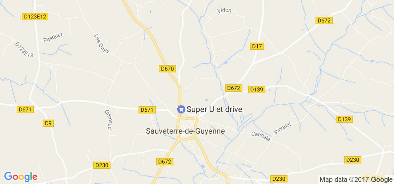 map de la ville de Sauveterre-de-Guyenne