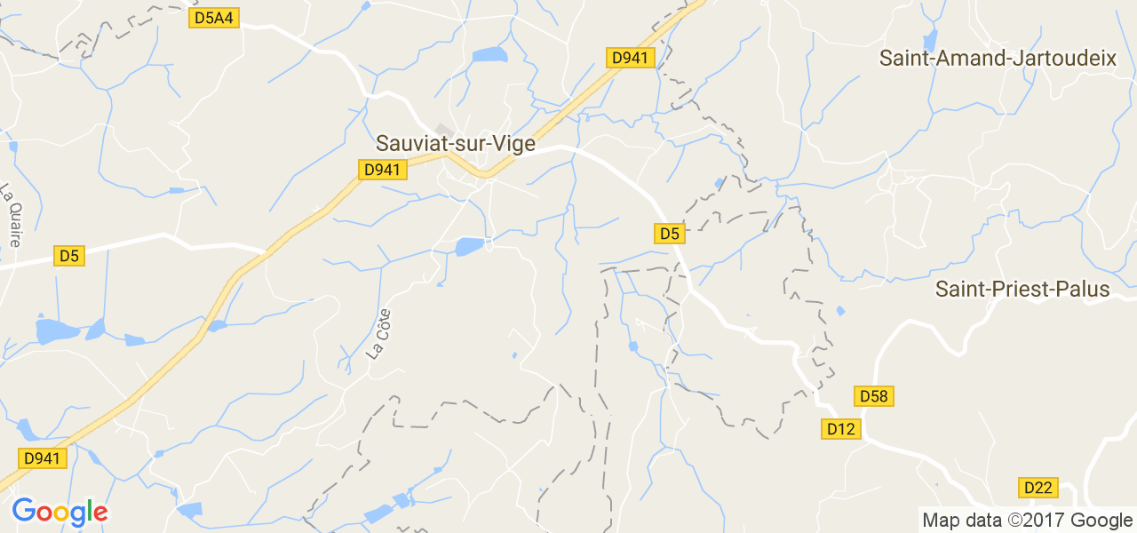 map de la ville de Sauviat-sur-Vige