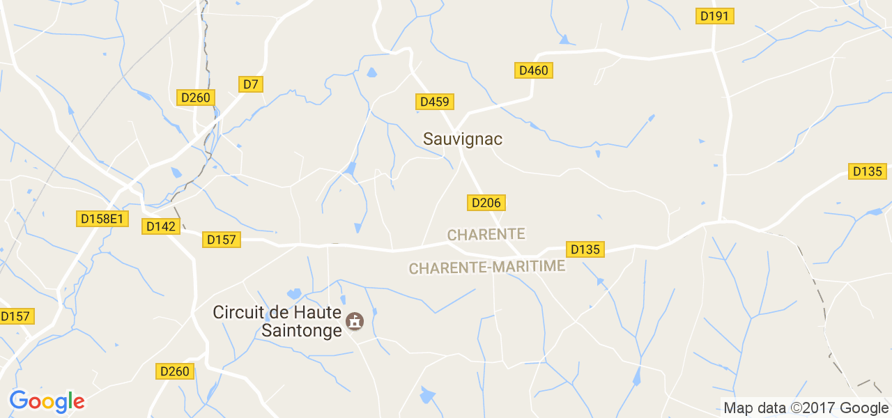 map de la ville de Sauvignac