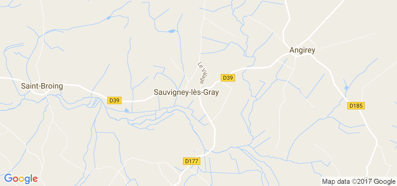 map de la ville de Sauvigney-lès-Gray