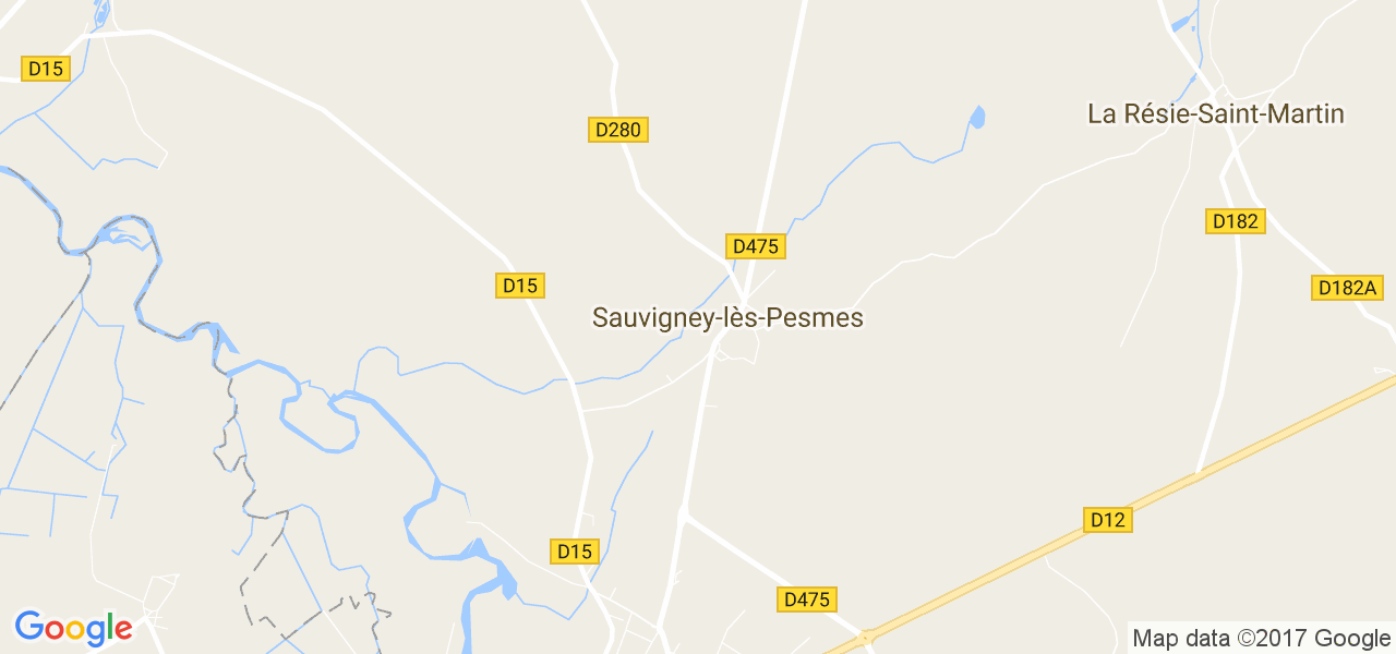 map de la ville de Sauvigney-lès-Pesmes