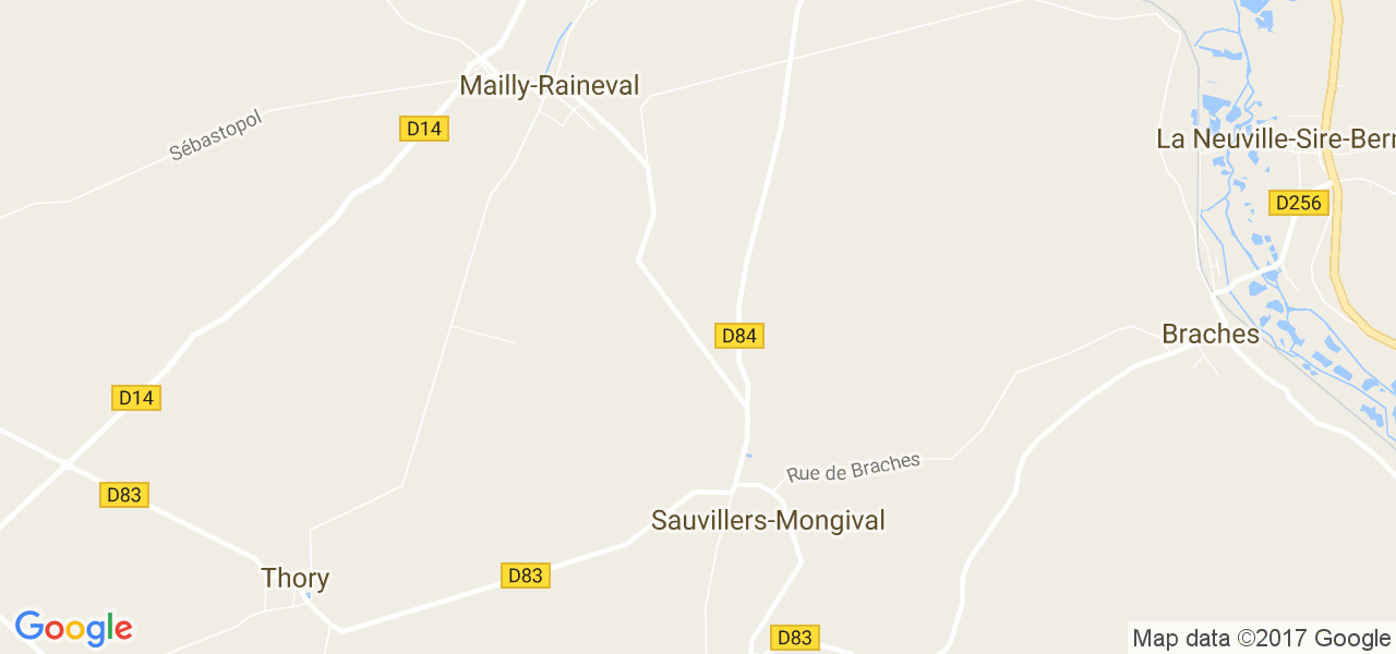 map de la ville de Sauvillers-Mongival