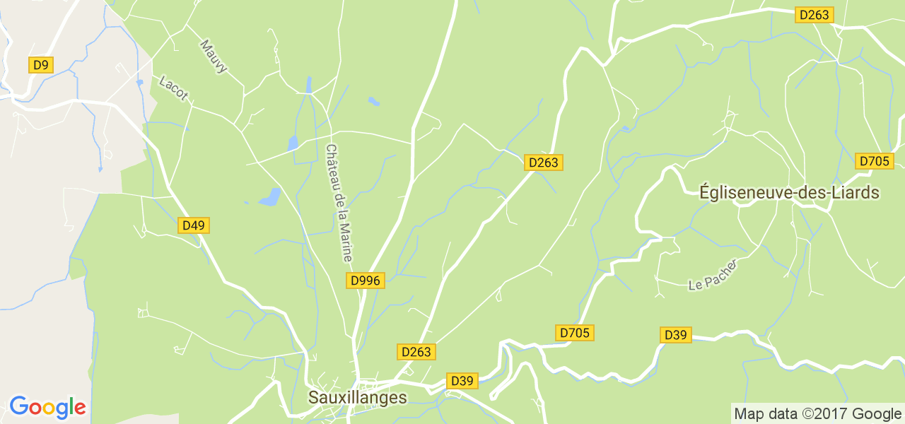 map de la ville de Sauxillanges