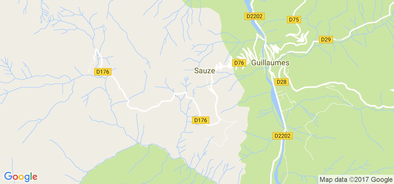 map de la ville de Sauze