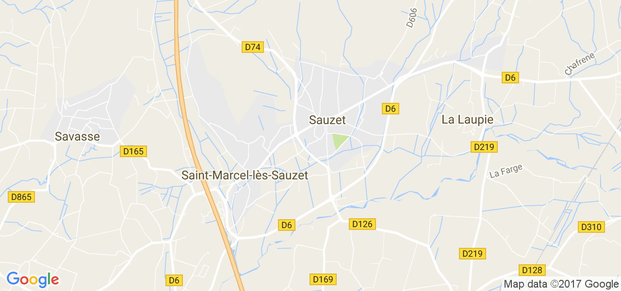 map de la ville de Sauzet