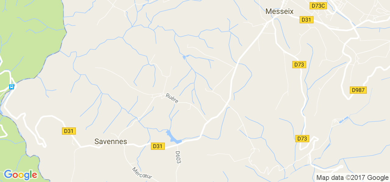 map de la ville de Savennes