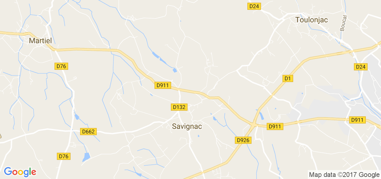 map de la ville de Savignac