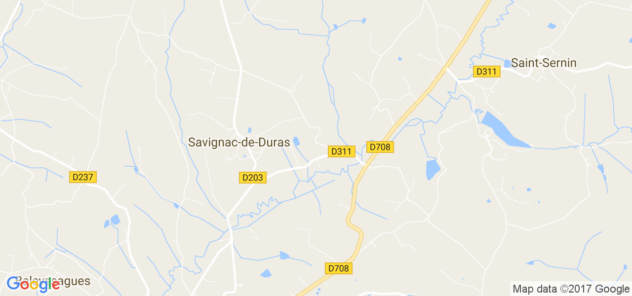 map de la ville de Savignac-de-Duras