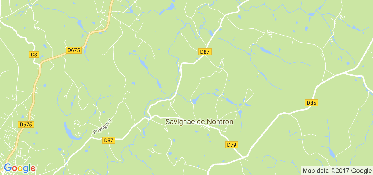 map de la ville de Savignac-de-Nontron