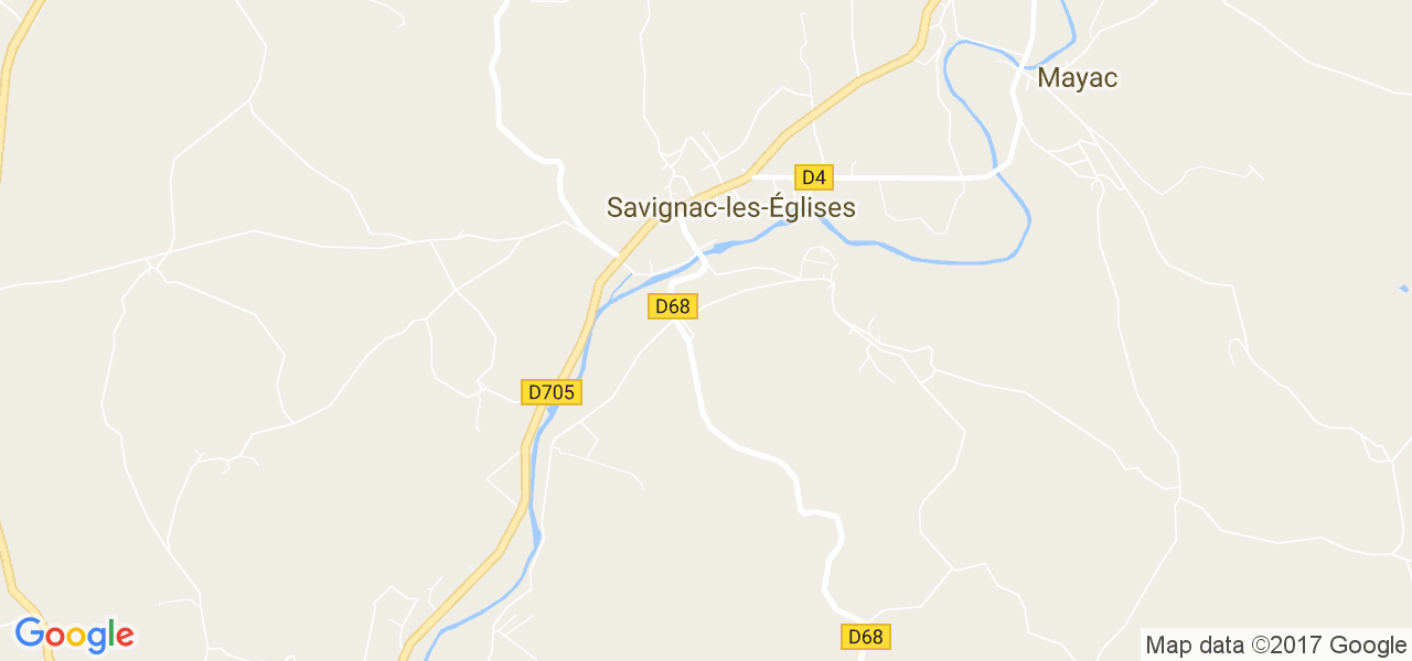 map de la ville de Savignac-les-Églises