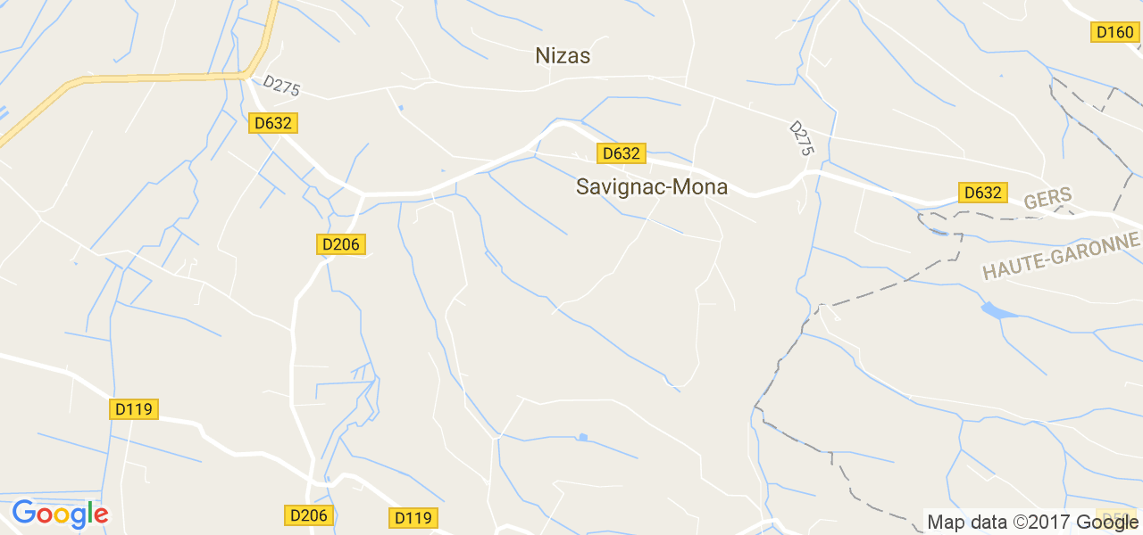 map de la ville de Savignac-Mona