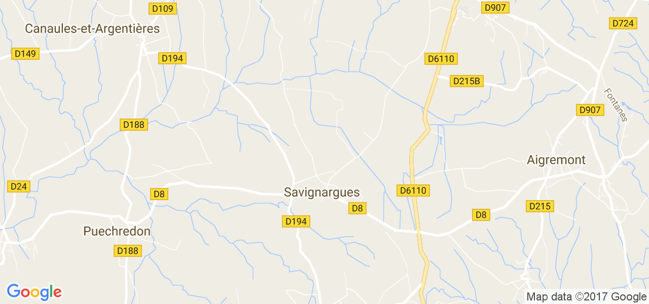 map de la ville de Savignargues