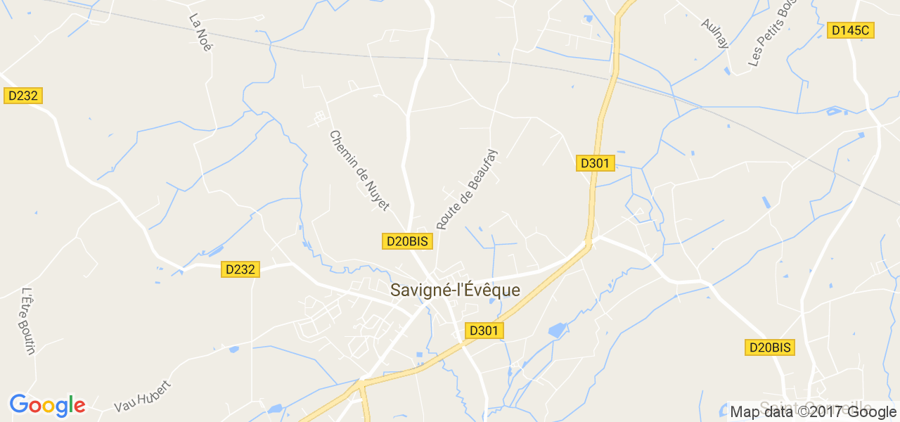 map de la ville de Savigné-l'Évêque