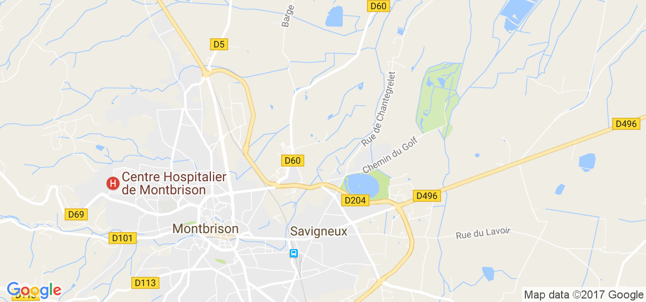 map de la ville de Savigneux