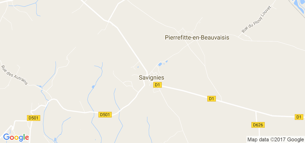 map de la ville de Savignies