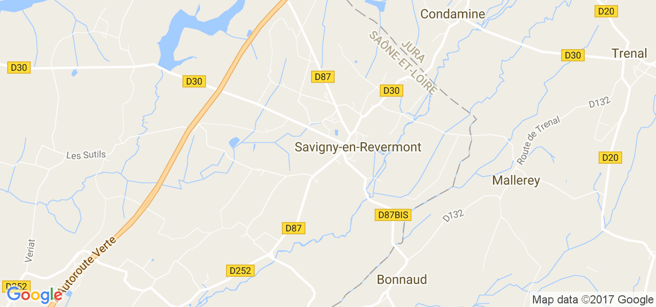 map de la ville de Savigny-en-Revermont