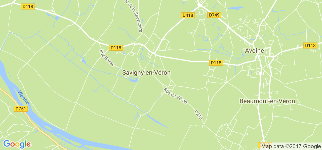 map de la ville de Savigny-en-Véron