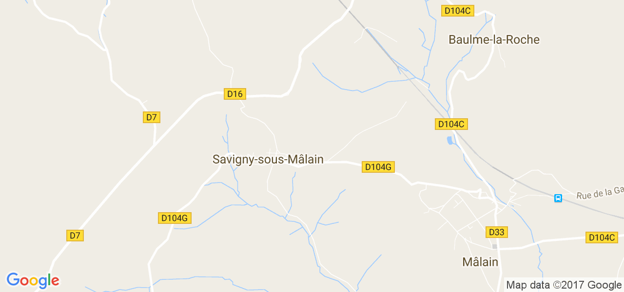 map de la ville de Savigny-sous-Mâlain