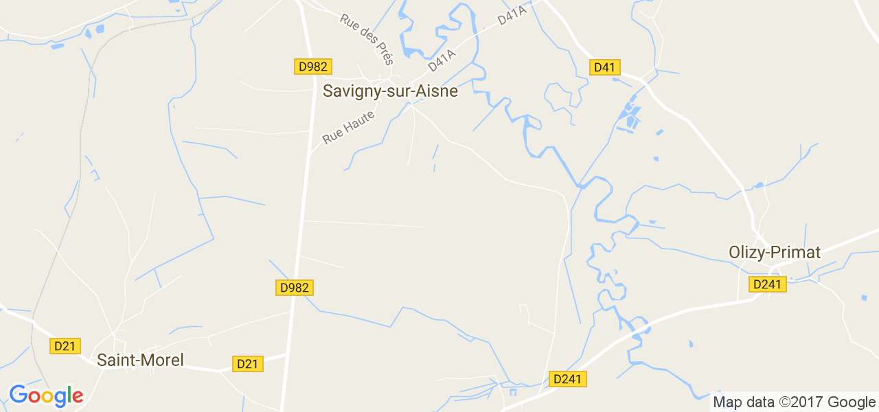 map de la ville de Savigny-sur-Aisne