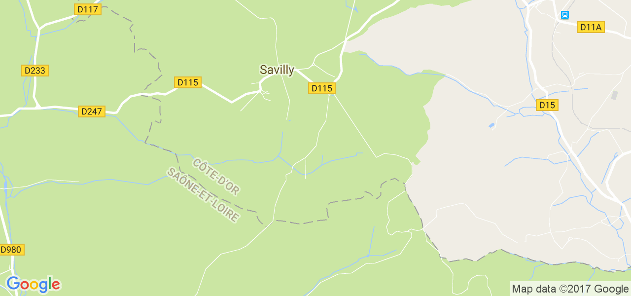 map de la ville de Savilly