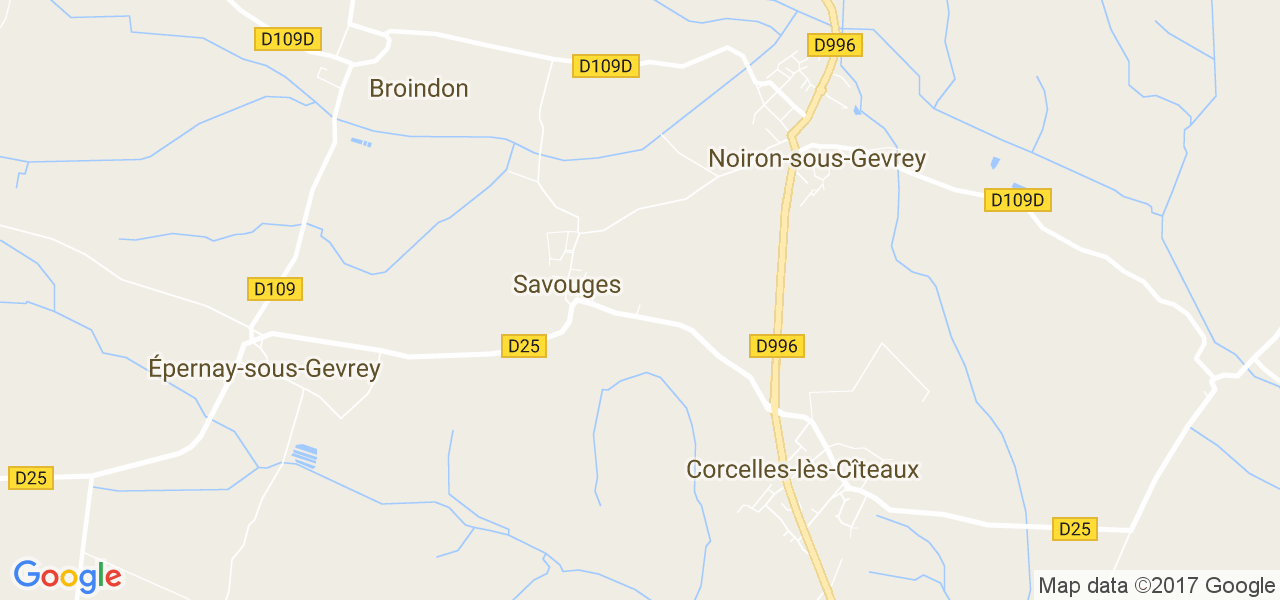 map de la ville de Savouges