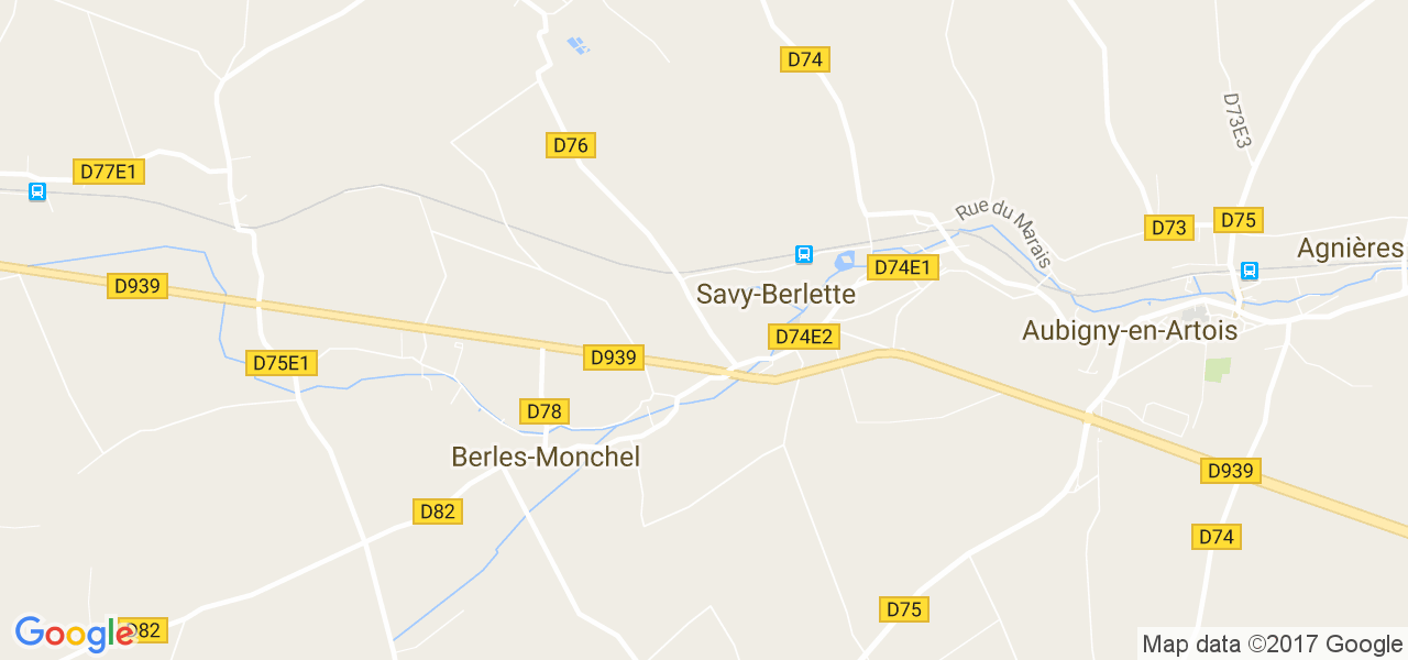 map de la ville de Savy-Berlette