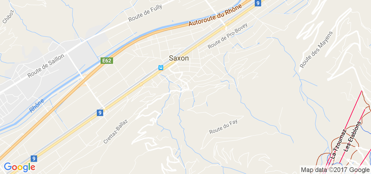 map de la ville de Saxon