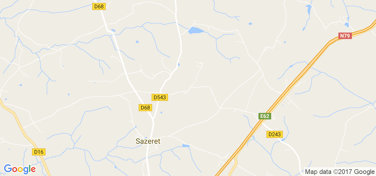 map de la ville de Sazeret