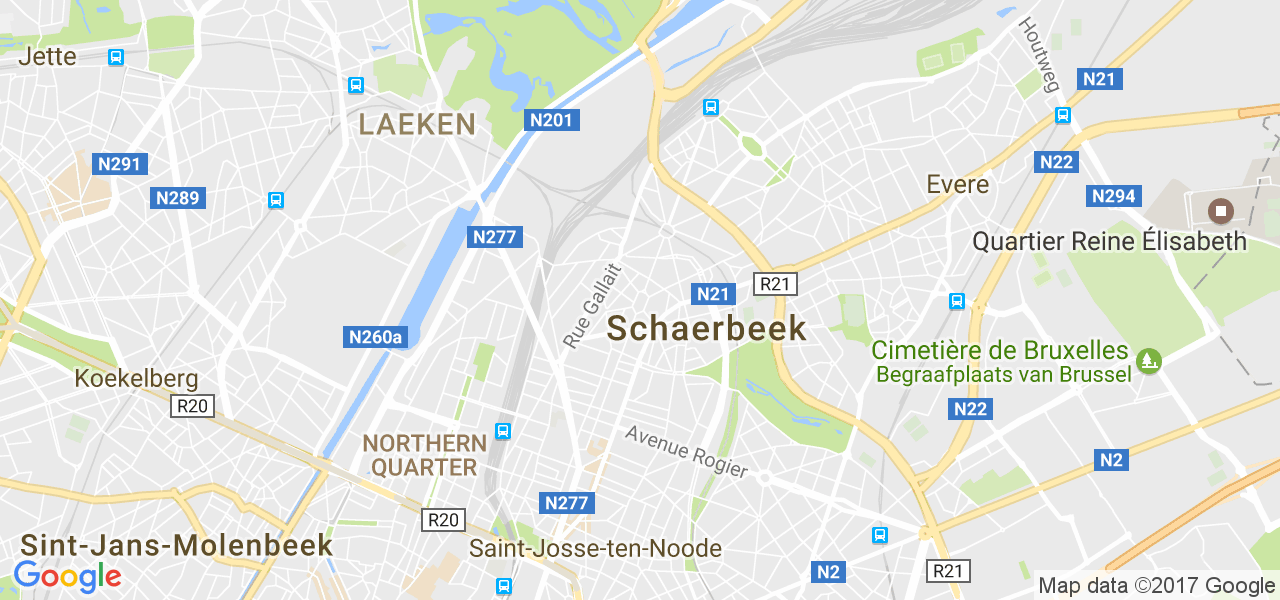 map de la ville de Schaerbeek