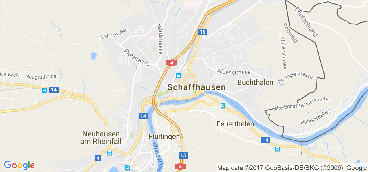 map de la ville de Schaffhausen