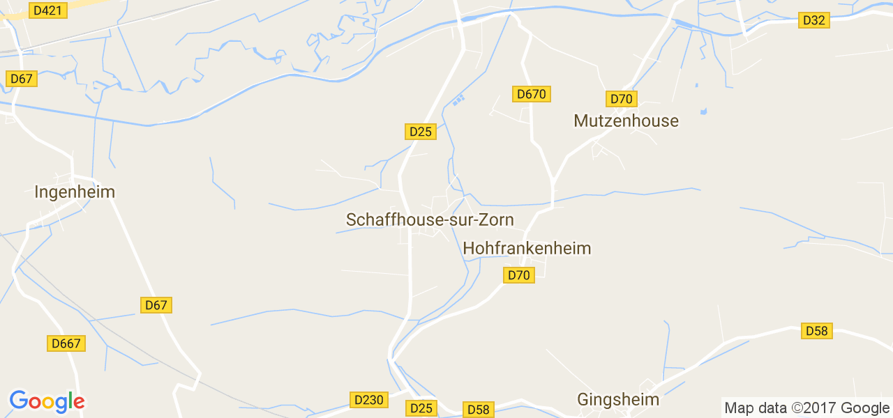 map de la ville de Schaffhouse-sur-Zorn