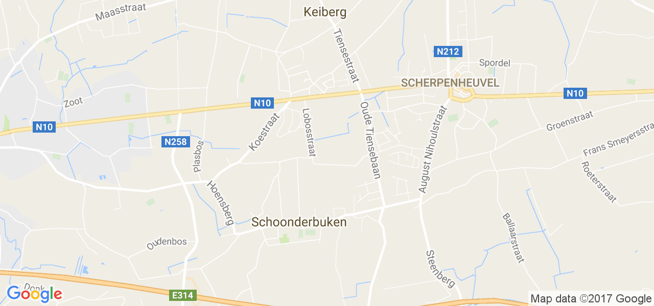 map de la ville de Scherpenheuvel