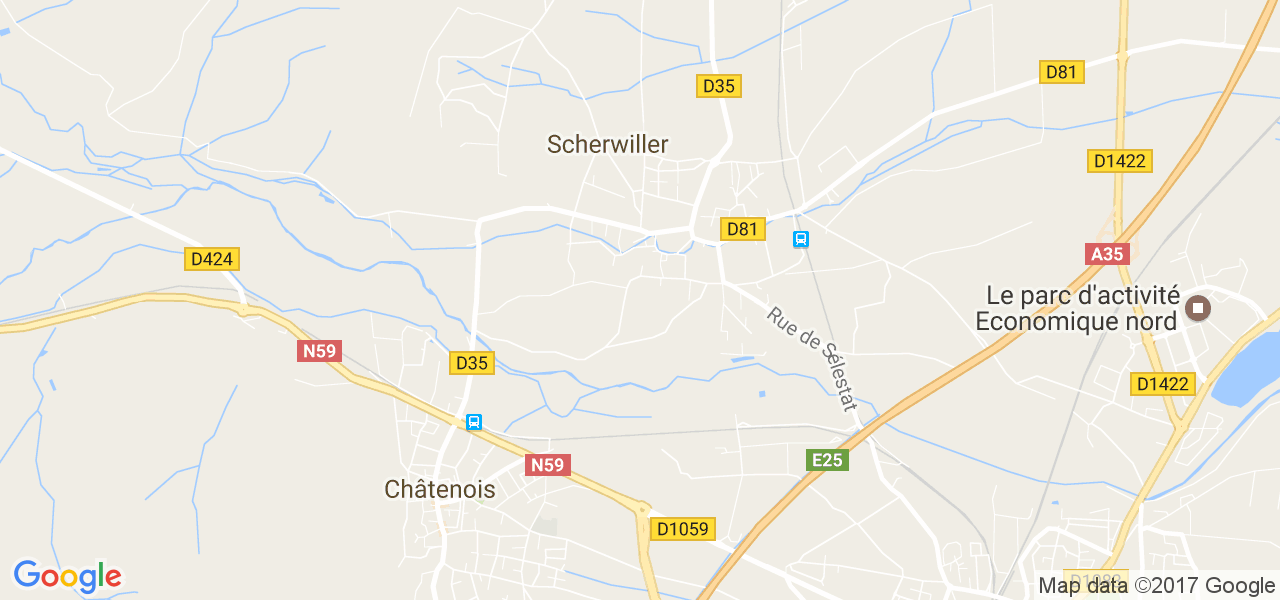 map de la ville de Scherwiller