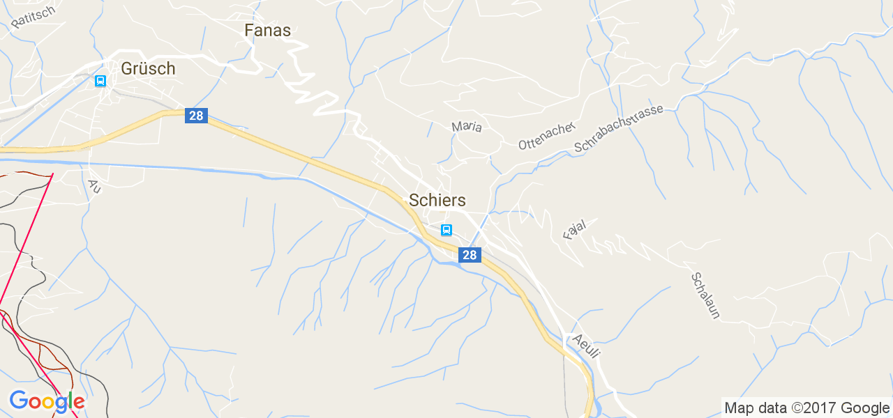 map de la ville de Schiers