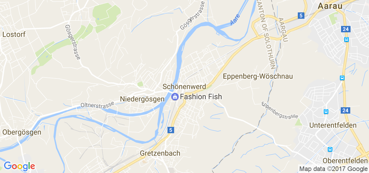 map de la ville de Schönenwerd